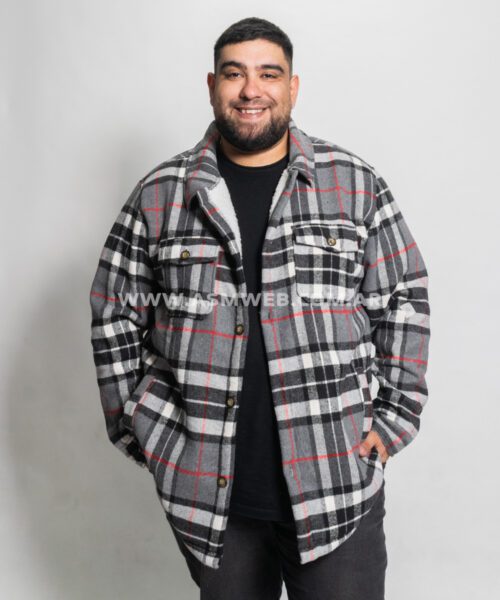 CAMPERA PAÑO ESCOCESA CON CORDERITO